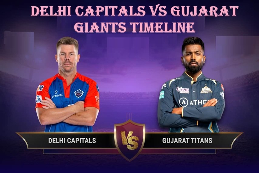 delhi capitals cricket vs gujarat giants timeline
