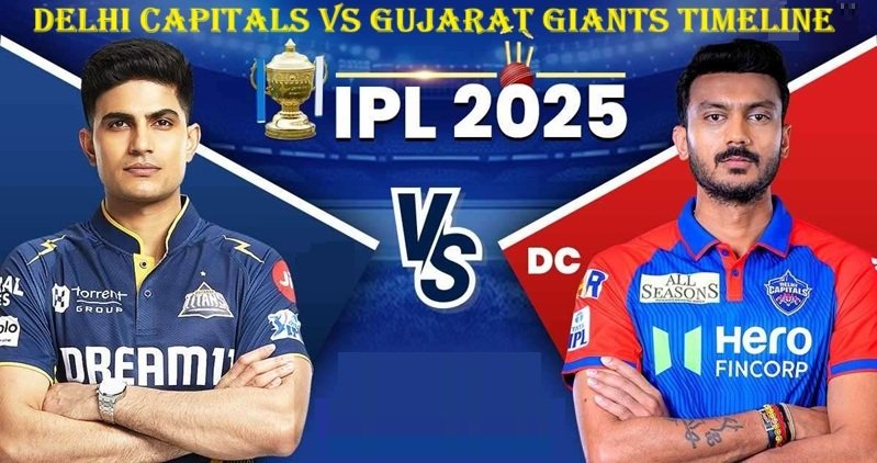 delhi capitals cricket vs gujarat giants timeline